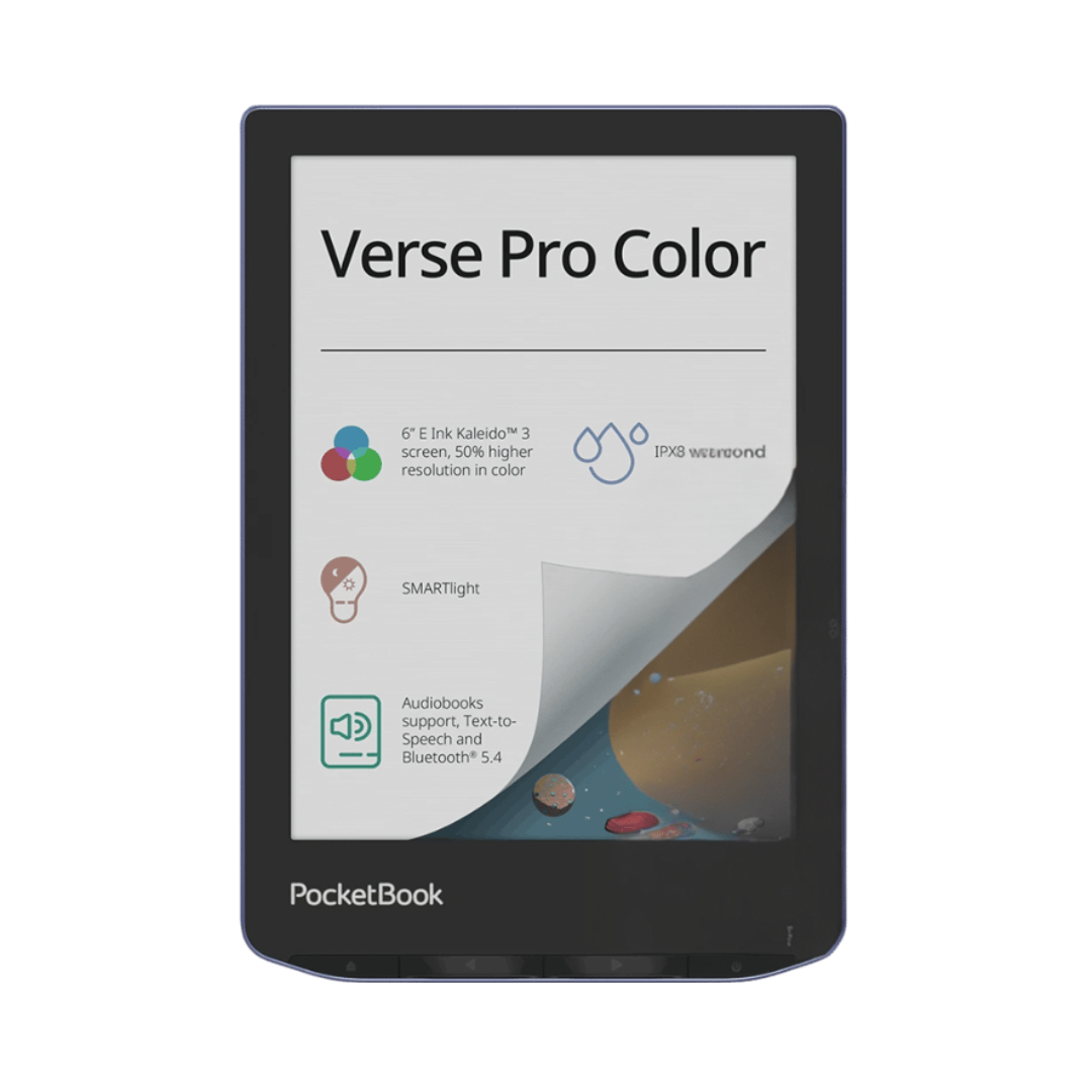thumbnail image 2 of PocketBook Verse/Verse Pro Cover In White With Blue Flowers 2 of 11